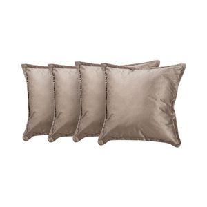 Kit 4 Almofadas Decorativas Bali Suede Pena Bege Escuro - Bege