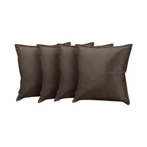 Kit 4 Almofadas Decorativas Bali Veludo Marrom - Marrom
