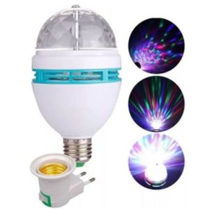 Luz Led Globo Rotativa Rgb Festa Neon Boate Em Casa