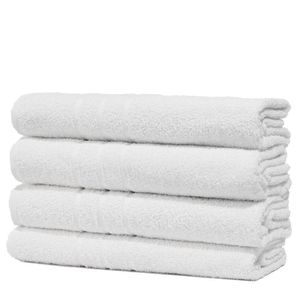 Kit 4 Toalhas De Rosto Branca Hotel Macia Felpuda - Prata - Branco