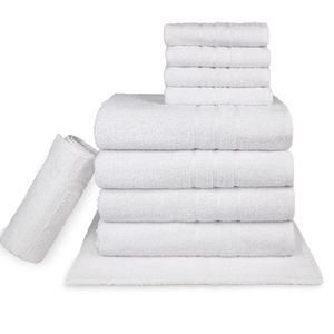 Jogo Toalha Hotel 10 Peças Alta Absorção - Profissional Prata - Branco