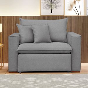 Poltrona Retrátil 100cm Barcelona Cinza