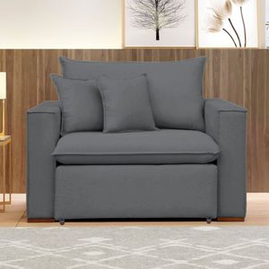 Poltrona Retrátil 100cm Barcelona Cinza