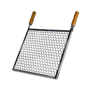 Grelha Quadrada Inox Tela Moeda Para Churrasqueira 30x30cm