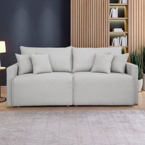 Sofá Cama Retrátil E Reclinável 220cm Júlia Linho/gelo