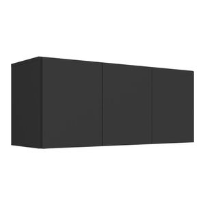Armário De Cozinha Aéreo 3 Portas Multimóveis Mp2155 Preto Preto