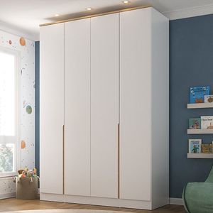 Guarda Roupa Infantil 4 Portas 2 Gavetas Sky Branco-olmo Italiano
