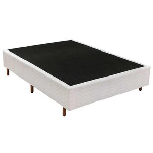 Cama Box Base Casal Universal Bordado White (138x188x25) - Polar