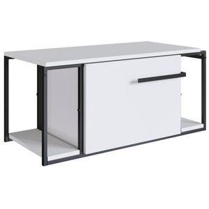 Gabinete Suspenso Para Banheiro 1 Pt Basc P1019 Preto Branco Pp Preto Branco
