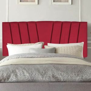 Painel Estofada Bélgica 195cm King Size Para Cama Box Quarto Corino Vermelho - Gat Magazine