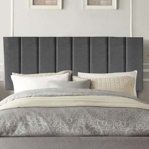 Painel Estofada Carla 160cm Queen Size Para Cama Box Quarto Linho Cinza - Gat Magazine