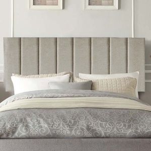 Painel Estofada Carla 140cm Casal Para Cama Box Quarto Linho Bege - Gat Magazine
