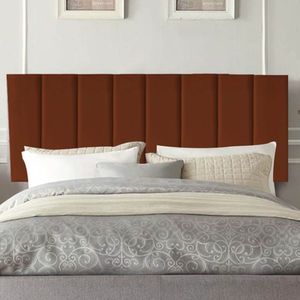 Painel Estofada Carla 195cm King Size Para Cama Box Quarto Suede Terracota Telha - Gat Magazine