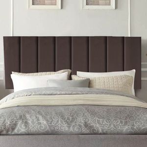 Painel Estofada Carla 195cm King Size Para Cama Box Quarto Suede Marrom - Gat Magazine