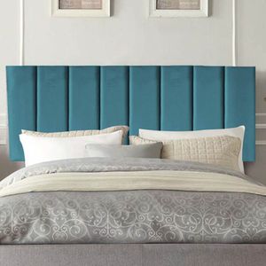 Painel Estofada Carla 160cm Queen Size Para Cama Box Quarto Suede Azul Turquesa - Gat Magazine