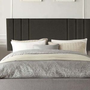 Painel Estofada Grécia 100cm Solteiro Para Cama Box Quarto Linho Marrom - Gat Magazine
