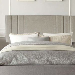 Painel Estofada Grécia 90cm Solteiro Para Cama Box Quarto Linho Bege - Gat Magazine