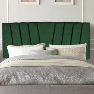Painel Estofada Bélgica 140cm Casal Para Cama Box Quarto Suede Verde - Gat Magazine
