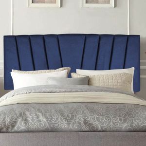 Painel Estofada Bélgica 90cm Solteiro Para Cama Box Quarto Suede Azul Marinho - Gat Magazine