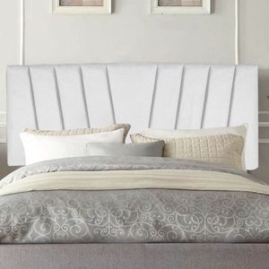 Painel Estofada Bélgica 90cm Solteiro Para Cama Box Quarto Corino Branco - Gat Magazine