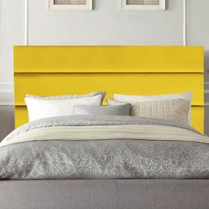 Cabeceira Estofada Argentina 160cm Queen Size Para Cama Box Quarto Suede Amarelo - Gat Magazine