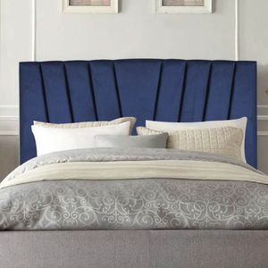Cabeceira Estofada Bélgica 160cm Queen Size Para Cama Box Quarto Suede Azul Marinho - Gat Magazine