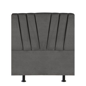 Cabeceira Estofada Bélgica 90cm Solteiro Para Cama Box Quarto Corino Cinza - Gat Magazine