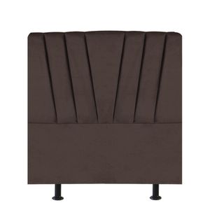 Cabeceira Estofada Bélgica 90cm Solteiro Para Cama Box Quarto Corino Marrom - Gat Magazine