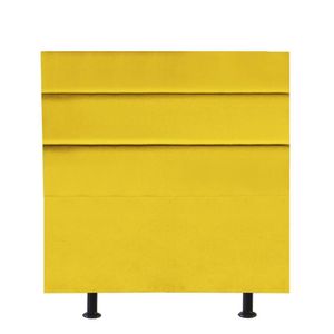 Cabeceira Estofada Argentina 90cm Solteiro Para Cama Box Quarto Corino Amarelo - Gat Magazine