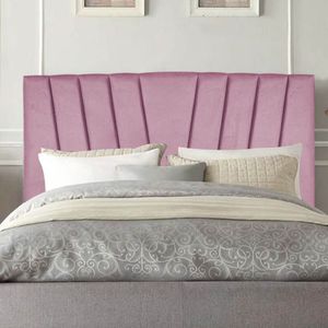 Cabeceira Estofada Bélgica 195cm King Size Para Cama Box Quarto Suede Rosa Bebê - Gat Magazine