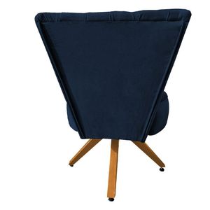 Kit Maca Reta Capitonê 0,70m Sophia Com Mocho Base Madeira E Escada Veludo Azul Marinho - Pallazio