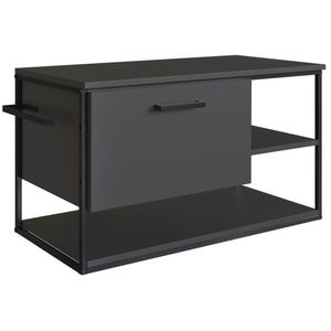 Gabinete Suspenso Para Cuba Banheiro 1 Pt Basc P1007 Preto Grafite Pp Preto Grafite