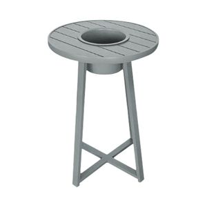 Mesa Bistrô Champanheira Para área Gourmet E Varanda Alumínio Cinza-preta - Cor: Preto