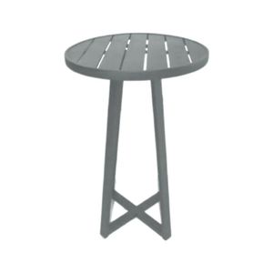 Mesa Bistrô Tulipa Para área Externa E área Gourmet Em Alumínio Cinza-preta - Cor: Preto