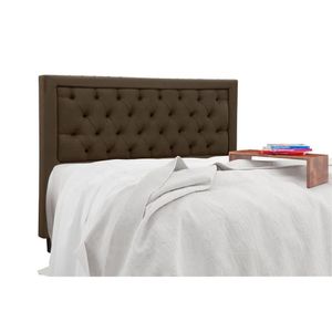 Cabeceira Cama Box Estofada Queen Queen Baronesa Suede Marrom Chocolate - Simbal