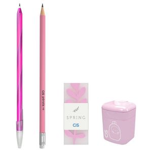 Sm Kit Escolar Cis Colors 4 Pçs Rosa Ref 463721