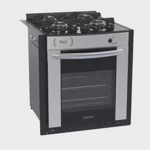 Fogao De Embutir 4 Bocas Gaudi Prisma Vitreo Inox Venax Inox Bivolt