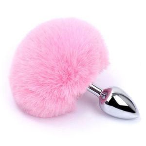 Plug Anal Em Formato De Pompom De Coelho Tamanho P - Rosa