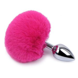 Plug Anal Em Formato De Pompom De Coelho Tamanho M - Pink