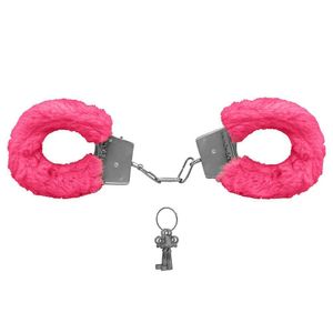 Algemas De Metal Com Pelúcia Linha Hand Cuffs - Pink