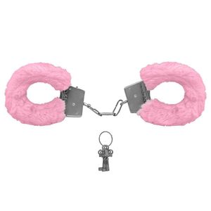 Algemas De Metal Com Pelúcia Linha Hand Cuffs - Rosa