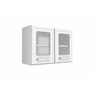Armário Aéreo P- Cozinha Gourmet 7006 2 Portas C-vidro 80cm Branco - Bertolini