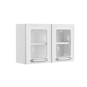 Armário Aéreo P- Cozinha Evidence 7006 2 Portas C-vidro 80cm Branco - Bertolini