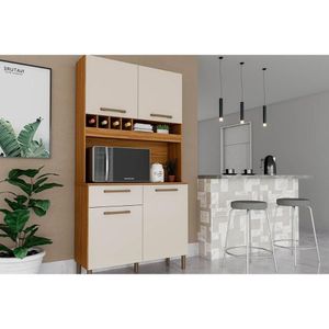 Kit De Cozinha Compacta Pinot 4 Portas E 1 Gaveta 73cm Amendoa-off White - Ronipa