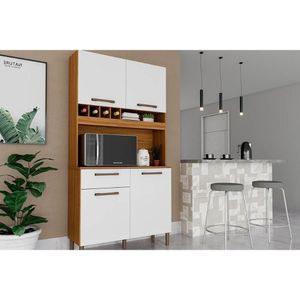 Kit De Cozinha Compacta Pinot 4 Portas E 1 Gaveta 73cm Amendoa/branco - Ronipa