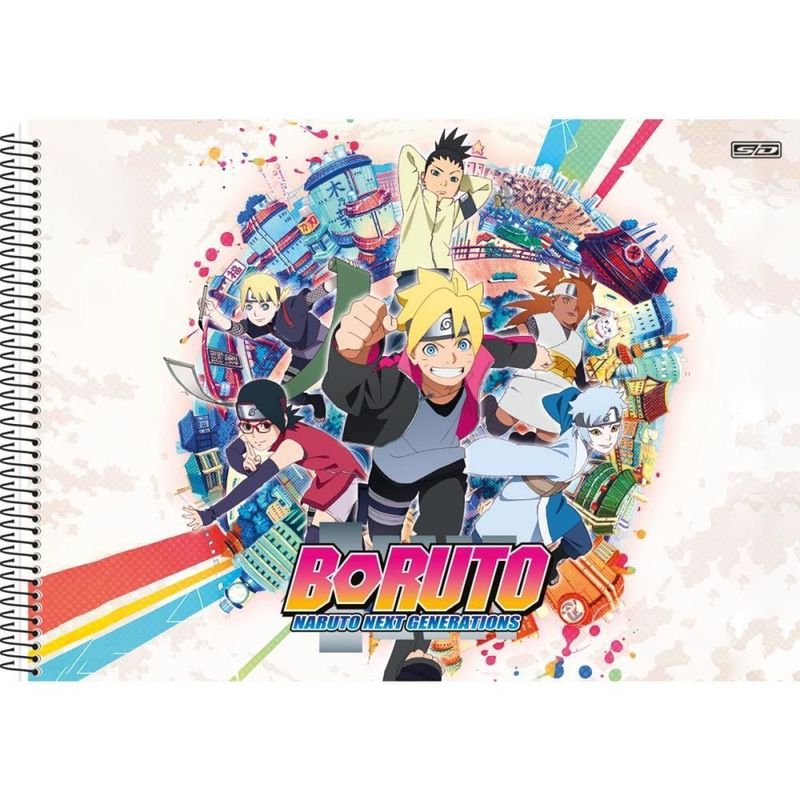 Caderno Desenho Univ Capa Dura Boruto/naruto 60f