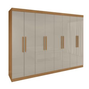 Guarda-roupa Casal Easy Slim 8 Portas Amendoa Clean/off White Lopas