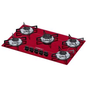Cooktop 5 Bocas Ultra Chama Chamalux Vermelho