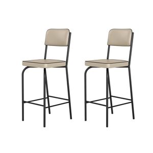Kit 2 Banquetas Altas Para Cozinha Vintage Preto-off White
