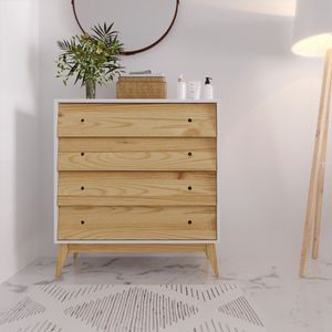 Cômoda Infantil 4 Gavetas Sing Branco-pinus Nuv